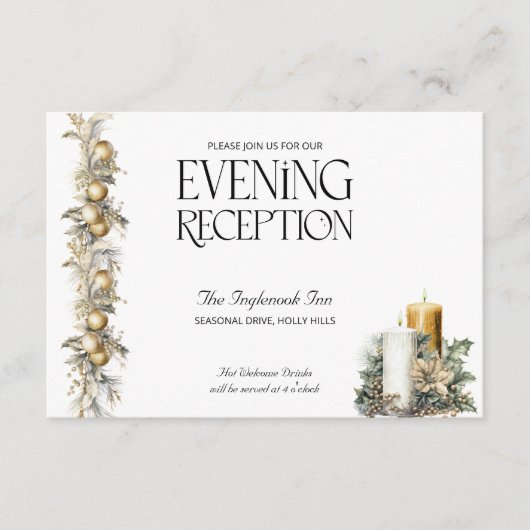 クリスマス結婚ズゴールデンホリーベル披露宴 エンクロージャーカード (正面)