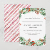 クリスマス結婚ズ| Watercolor RSVP （Meal Choice付き） (正面/裏面)