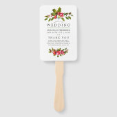 クリスマス結婚フローラホリー水彩画 ハンドファン (正面)