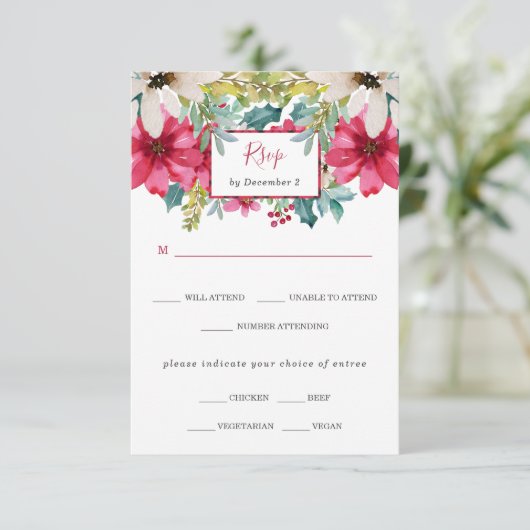 クリスマス結婚フローラ |食事の選択 出欠カード (スタンド正面)