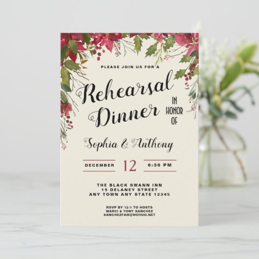 クリスマス結婚リハーサルディナー招待状 招待状 (スタンド正面)