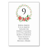 クリスマス結婚リースの座席表カード テーブルナンバー (正面)