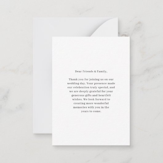 クリスマス結婚休暇の予算 ノートカード (裏面)