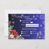 クリスマス結婚休暇の返信カード 出欠カード (裏面)