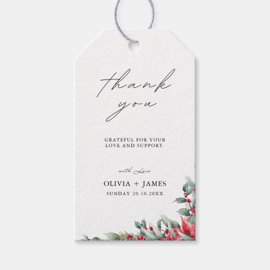 クリスマス結婚式の引き出物ラベルテンプレート、 ギフトタグ (正面)