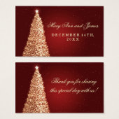 クリスマス結婚式の引き出物ラベル金ゴールド赤 (正面&裏面)