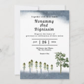 クリスマス結婚式招待状カードツリーデザイン 招待状 (正面)