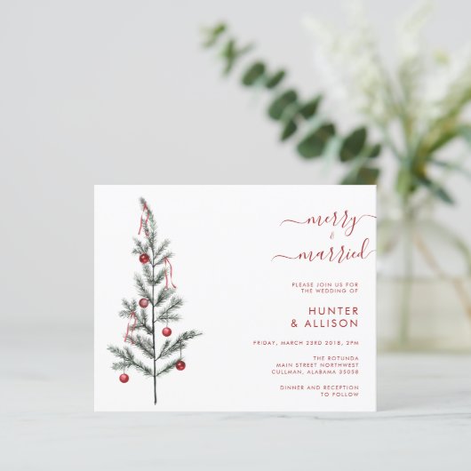 クリスマス結婚式招待状 (スタンド正面)