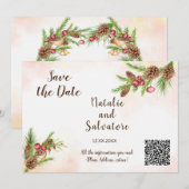 クリスマス結婚式招待状 招待状 (正面/裏面)