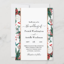 クリスマス結婚式招待状