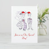 クリスマス結婚式招待状 招待状 (スタンド正面)