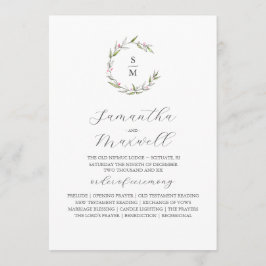 クリスマス結婚式 プログラムエレガント冬の緑 プログラム