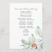 クリスマス結婚式 プログラムエレガント冬の緑 プログラム (裏面)