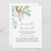 クリスマス結婚式 プログラムエレガント冬の緑 プログラム (正面/裏面)