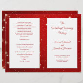 クリスマス結婚式 プログラムレッドキラキラ星 (正面/裏面)