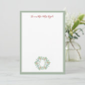 クリスマス結婚文房具の水彩リース サンキューカード (スタンド正面)