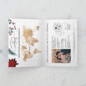 クリスマス結婚旅行先パスポート世界地図 招待状 (内部)