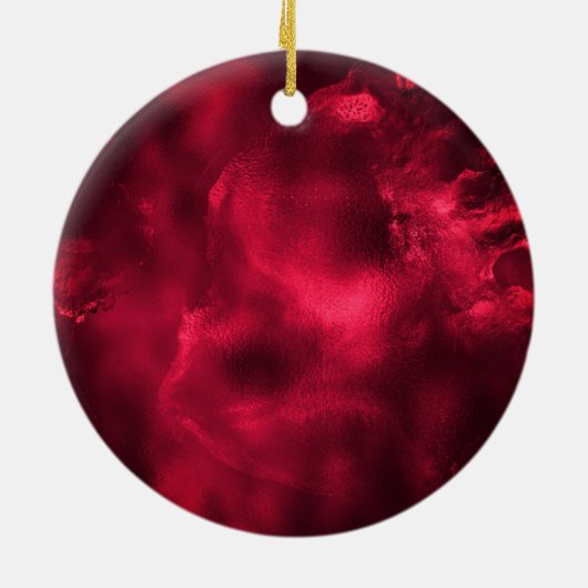 クリスマス結婚記念日の赤グリーングリッター セラミックオーナメント (裏面)