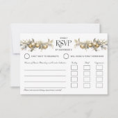 クリスマス結婚金ゴールドホリー&オーナメントエントレ 出欠カード (正面)