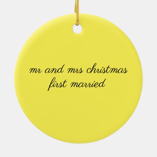 クリスマス結婚、クリスマスオーナメント。 セラミックオーナメント (裏面)