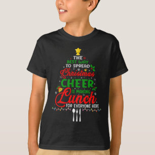 クリスマス給食のおばさん Xmas 学校給食ランチ L Tシャツ