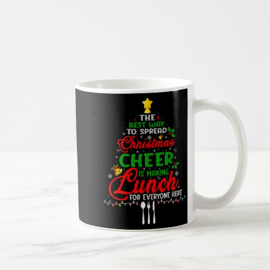 クリスマス給食のおばちゃん Xmas 学校給食 ランチL コーヒーマグカップ (右)