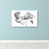 クリスマス絵を描にサンタホース キャンバスプリント (インサイチュ (ウッドフロア))