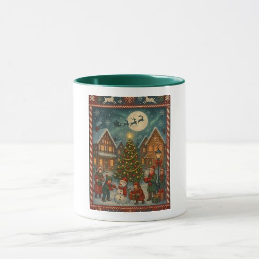 クリスマス絵を描のマグカップ マグカップ (中央)
