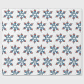 クリスマス絵を描の手青と白のジンジャージャー ラッピングペーパー (フラット)