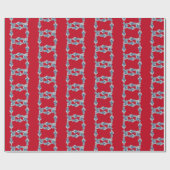 クリスマス絵を描の手青と白のジンジャージャー ラッピングペーパー (フラット)