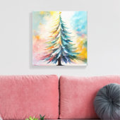 クリスマス絵を描の木の一片 キャンバスプリント (インサイチュ (リビング))