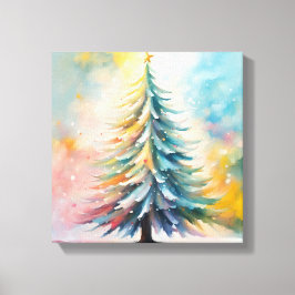 クリスマス絵を描の木の一片 キャンバスプリント