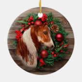 クリスマス絵を描ウマセラミックスサークルオーナメント セラミックオーナメント (裏面)