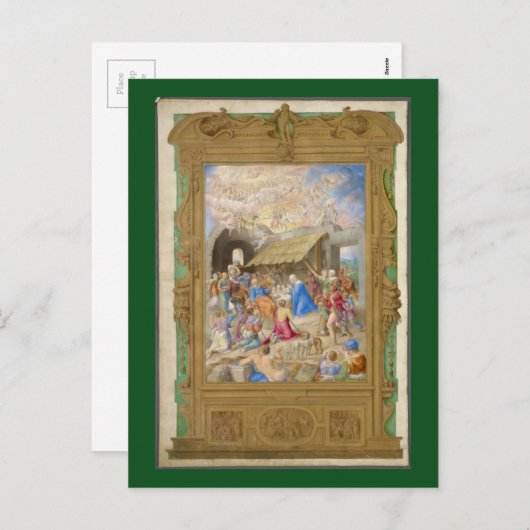 クリスマス絵を描カードとしての出生のルネッサンス シーズンポストカード (正面/裏面)