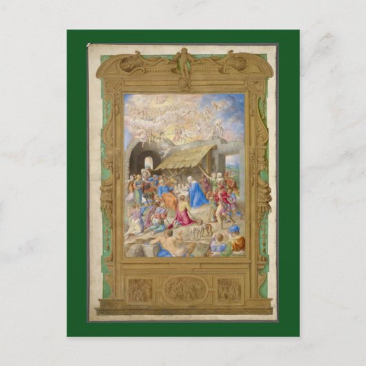 クリスマス絵を描カードとしての出生のルネッサンス シーズンポストカード (正面)