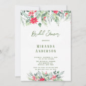 クリスマス絵を描フローラリーフブライダルシャワーインビタティ 招待状 (正面)