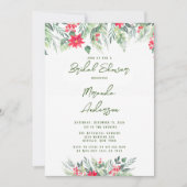 クリスマス絵を描フローラリーフブライダルシャワー 招待状 (正面)