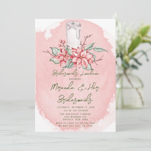 クリスマス絵を描ポインセッティア花嫁昼食会 招待状 (スタンド正面)