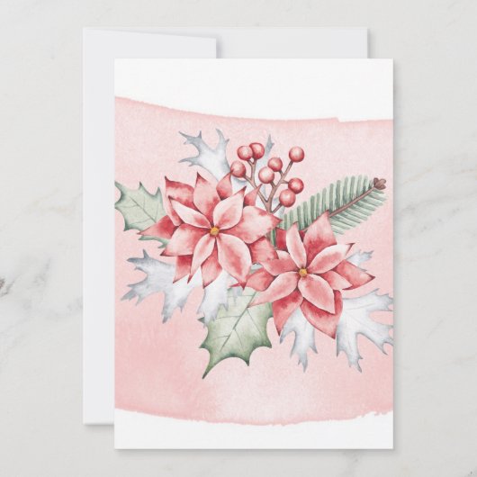 クリスマス絵を描ポインセッティア花嫁昼食会 招待状 (裏面)