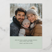 クリスマス絵を描レトロのパステルカスタム写真 箔シーズンカード (裏面)