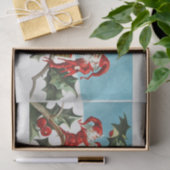 クリスマス絵を描小妖精や小人ズのアイビーとレッドベリー 薄葉紙 (ギフト)