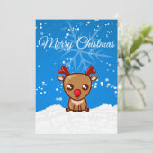 クリスマス絵文字トナカイのクリスマスメッセージ シーズンカード (スタンド正面)