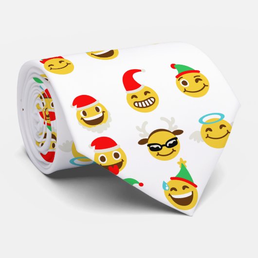 クリスマス絵文字ハッピー顔クリスマス紳士服ネクタイ ネクタイ (ロール)
