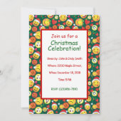 クリスマス絵文字パーティの招待状 招待状 (正面)