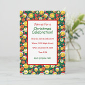 クリスマス絵文字パーティの招待状 招待状 (スタンド正面)
