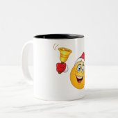クリスマス絵文字マグカップ ツートーンマグカップ (正面左)