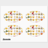 クリスマス絵文字 楕円形シール (シート)