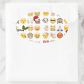 クリスマス絵文字 楕円形シール (バッグ)