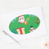 クリスマス絵文字 楕円形シール (封筒)