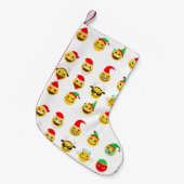 クリスマス絵文字happy顔クリスマスストッキング スモールクリスマスストッキング (正面 (吊り時))